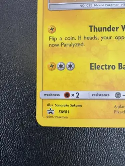 Pikachu SM81 Sun & Moon Black Star Promo Holo Pokemon Card - Image 2