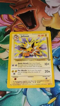 Jolteon 20/64 Jungle Regular Non Holo WOTC Vintage Pokemon Card MP - Image 1