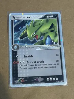 Pokemon TCG Tyranitar EX 17/17 Pop Series 1 Cosmos Holo Ultra Rare Card LP - Image 1
