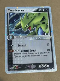 Pokemon TCG Tyranitar EX 17/17 Pop Series 1 Cosmos Holo Ultra Rare Card LP - Image 2