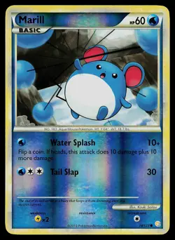 Pokemon Card - Marill HeartGold SoulSilver 74/123 Reverse Holo - Image 1