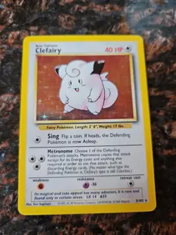 Clefairy 1999 Pokemon Base Set 5/102 Shadowless Holo Rare - Image 1