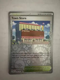 Pokemon Obsidian Flames Reverse Holo 196/197 Town Store - Image 1