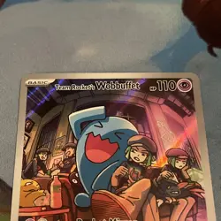 Pokemon TCG Destined Rivals Team Rockets Wobbuffet SVP203 Pokemon Center Stamped - Image 3