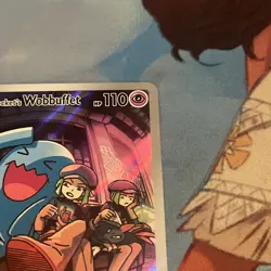 Pokemon TCG Destined Rivals Team Rockets Wobbuffet SVP203 Pokemon Center Stamped - Image 4