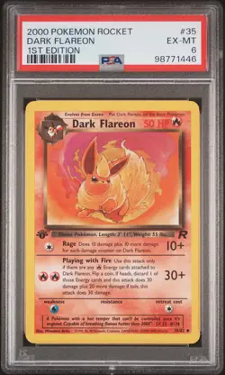 2000 POKEMON ROCKET 1ST EDITION #35 DARK FLAREON PSA 6 - Image 1