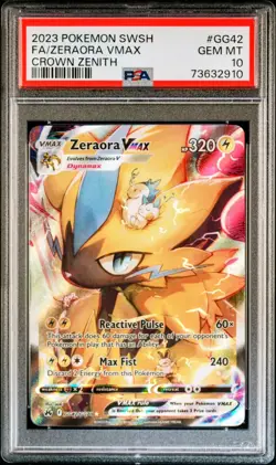 ZERAORA VMAX GG42/GG70 PSA 10 POKEMON SWORD & SHIELD CROWN ZENITH 2023 ENGLISH - Image 1