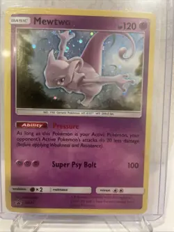 Pokemon TCG Mewtwo Sun Moon Blacl Star Promo SM77 Holo NM - Image 1