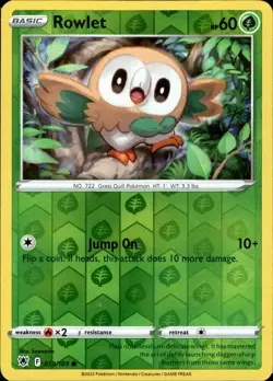 💫Pokemon TCG - Rowlet - Reverse Holo - 019/189 - Astral Radiance NM💫 - Image 1