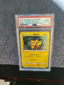 Pokemon: Special Delivery Pikachu #074 BSP PKMN Center Canada 2020 -PSA 8 SWIRLS - Image 4