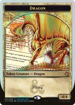 MTG English Dragon Token (Gold) NM Foil Promos: Media - Image 1