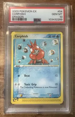PSA 10 - 2003 EX Dragon Corphish 54/97 Pokemon Card - Image 1