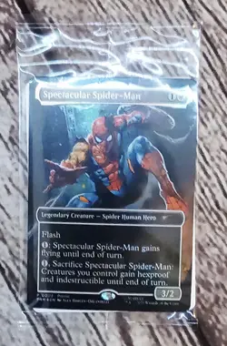 Magic The Gathering Spectacular Spiderman Card Marvel Legends Card Only - Image 1