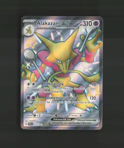 Alakazam ex 215/091 Paldean Fates Full Art Shiny Holo Rare Pokemon Card NM - Image 1