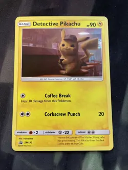 Detective Pikachu SM190 Promo Holo Card Pokemon Electric Type Gen1 - Image 1