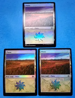 3x Plains Basic Land Modern Horizons 2 Mtg Magic Card White Mana 482 Foil - Image 1