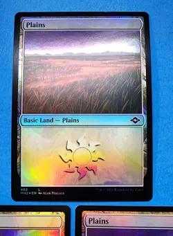 3x Plains Basic Land Modern Horizons 2 Mtg Magic Card White Mana 482 Foil - Image 2