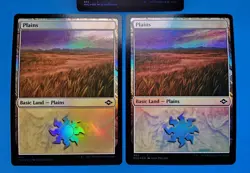 3x Plains Basic Land Modern Horizons 2 Mtg Magic Card White Mana 482 Foil - Image 3