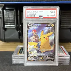 Pikachu TG16/TG30 Swsh11: Lost Origin Trainer Gallery Holo Card PSA 9 Mint - Image 1