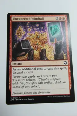 MTG Unexpected Windfall x1- -Adventures in the Forgotten Realms-Lightly Played - Image 1