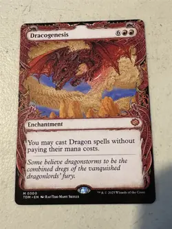 mtg showcase Dracogenesis, enchantment, Tarkir Dragonstorm, unplayed - Image 1
