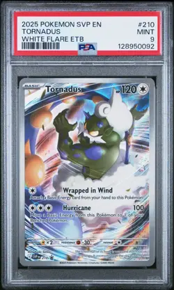 2025 Pokemon WHT EN-White Flare #210Tornadus PSA 9 Mint Rare Holo ETB Promo NEW - Image 1