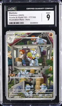 2023 POKEMON SCARLET & VIOLET 151 ILLUSTRATION RARE HOLO MACHOKE CGC 9 - Image 1