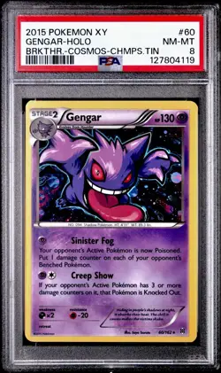 2015 POKEMON XY BREAKTHROUGH COSMOS-CHAMPIONS TIN #60 GENGAR-HOLO PSA 8 - Image 1