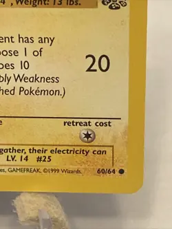 Pikachu 60/64 Jungle-1st Edition Regular Pokemon Card Near Mint - Image 4