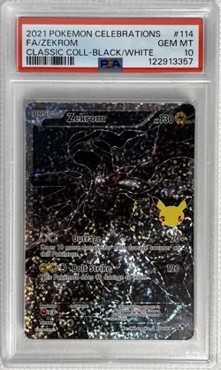 Pokemon Celebrations Classic Collection Zekrom 114/114 Black & White Holo PSA 10 - Image 1