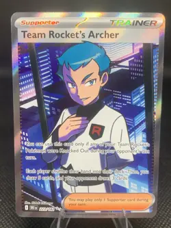 Pokemon TCG Team Rockets Archer Ultra Rare Full Art Card 223/182 Destined Rivals - Image 1