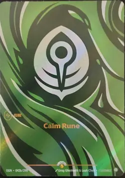 2025 League of Legends Riftbound English TCG Card Calm Rune OGN·042b/298 Alt Art - Image 1