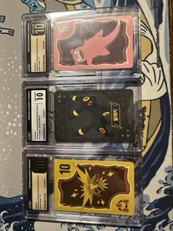 Lot of 3 CGC 10 Pokemon Korean Playing Cards - Zapdos, Umbreon, Slowpoke - Image 1