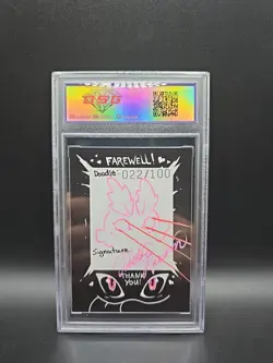 Victor Larson 2022 Farewell Art Card #22/100 "Mothman" Signed & Doodled - Image 2