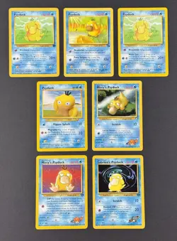 Psyduck Vintage WoTC Pokemon TCG 7-Card Regular LOT Misty’s / Sabrina’s Gym, Neo - Image 1