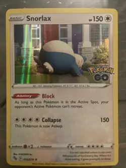 Snorlax 55/78 Pokemon Go Set Holo Rare Pokemon Card TCG 2022 - Image 1