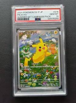 PSA 10 Pikachu 218/SV-P Promotional Cards Summer Get Campaign Pack Japanese 2024 - Image 1