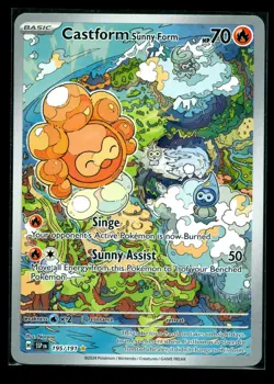 Castform Sunny Form 195/191 Surging Sparks Holo Pokemon Card NM - Image 1