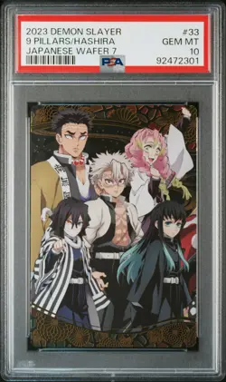 2023 Demon Slayer:Japanese Wafer Cards 7 #33 9 Pillars/Hashira PSA 10 - Image 1