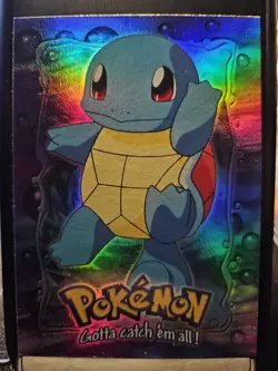 1999 Topps First Movie Edition Squirtle E7 Rainbow Foil Card 1st Print Blue Logo - Image 1