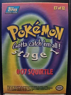 1999 Topps First Movie Edition Squirtle E7 Rainbow Foil Card 1st Print Blue Logo - Image 2