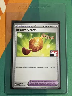 Pokemon Card Bravery Charm NON-HOLO Prize Pack (173/193) Paldea Evolved NM - Image 1