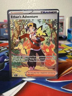 Pokemon Destined Rivals - Ethan's Adventure Full Art Trainer Card - 236/182 Sir - Image 1