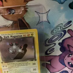 Pokemon Dark Magneton TCG Holo Rare Card 11/82 Unlimited 1st Edition NM Swirl - Image 3