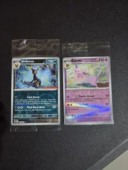 Umbreon & Espeon Pokemon Obsidian Flames GameStop Exclusive Sealed Cards - Image 1