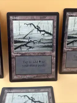 1993 Magic, The Gathering Beta Swamp (Lot of 6 Vintage MTG Basic Land Lp - Image 4