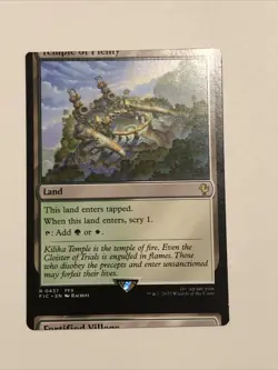 Temple of Plenty Commander: Final Fantasy Miscut Misprint Scry Land Green White - Image 1