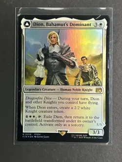 Dion, Bahamut's Dominant/Bahamut Warden of Light MTG Final Fantasy Rare Foil 16 - Image 1