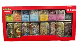 Pokemon TCG Prismatic Evolutions 8-Pack Mini Tins Promo Costco Bundle EEVEE - Image 1