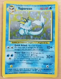 Vaporeon Jungle 12/64 Holo Holo Rare Pokemon Card WOTC 1999 No Set Symbol MP - Image 1